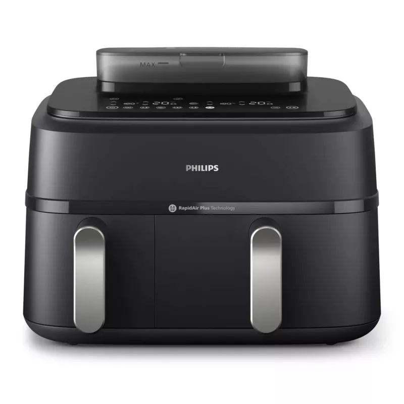Karšto oro gruzdintuvė Philips 5000 serija NA551/00 – 9 l, 2300 W, jutiklinis valdymas, LED ekranas, juoda/sidabrinė