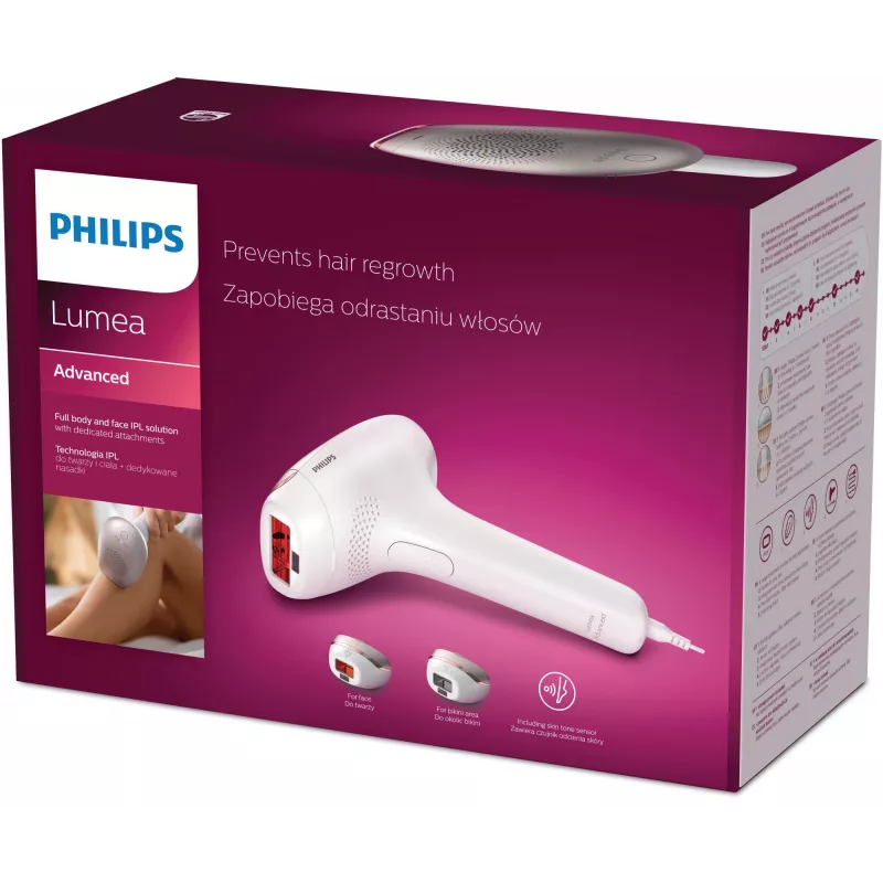 Philips Lumea Advanced SC1998/00 šviesinis plaukų šalintuvas, intensyvi impulsinė šviesa (IPL), dramblio kaulo spalvos