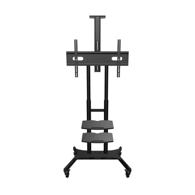 TV grindinis stovas ONKRON TS1881-B 50–86 col., 105,9 kg, VESA 200x200–800x500, aukštis 1350–1650 mm, juodas