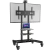 TV grindinis stovas ONKRON TS1881-B 50–86 col., 105,9 kg, VESA 200x200–800x500, aukštis 1350–1650 mm, juodas