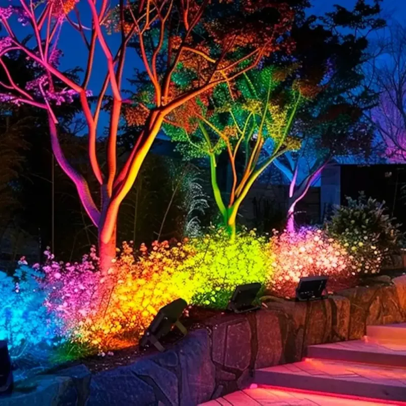 LED prožektorius lauko OLLO VS121C-50W-RGB — 50 W, 4750 lm, RGB