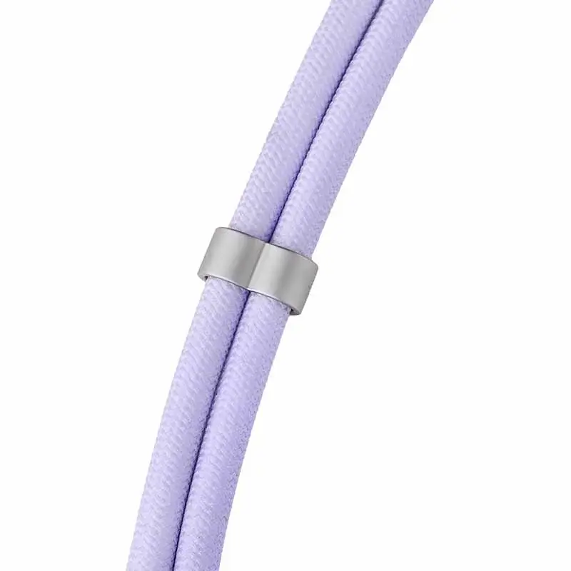 Intenso USB-C įkrovimo laidinis telefoninis pakabukas 60W greitas įkrovimas, reguliuojamas ilgis 1,65m nailonas violetinis