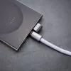 Intenso USB-C įkrovimo laidinis telefoninis pakabukas 60W greitas įkrovimas, reguliuojamas ilgis 1,65m nailonas violetinis