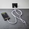 Intenso USB-C įkrovimo laidinis telefoninis pakabukas 60W greitas įkrovimas, reguliuojamas ilgis 1,65m nailonas violetinis