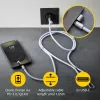 Intenso USB-C įkrovimo laidinis telefoninis pakabukas 60W greitas įkrovimas, reguliuojamas ilgis 1,65m nailonas violetinis