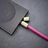 Intenso USB-C įkrovimo dirželis telefonui 60W greitas įkrovimas reguliuojamas ilgis 1,65m nailonas neon rožinė