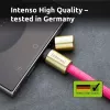 Intenso USB-C įkrovimo dirželis telefonui 60W greitas įkrovimas reguliuojamas ilgis 1,65m nailonas neon rožinė