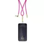 Intenso USB-C įkrovimo dirželis telefonui 60W greitas įkrovimas reguliuojamas ilgis 1,65m nailonas neon rožinė