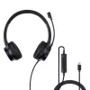 Ausinės Lindy USB-C biuro ausinės laidinės 20-20000 Hz 1.95m Juodos