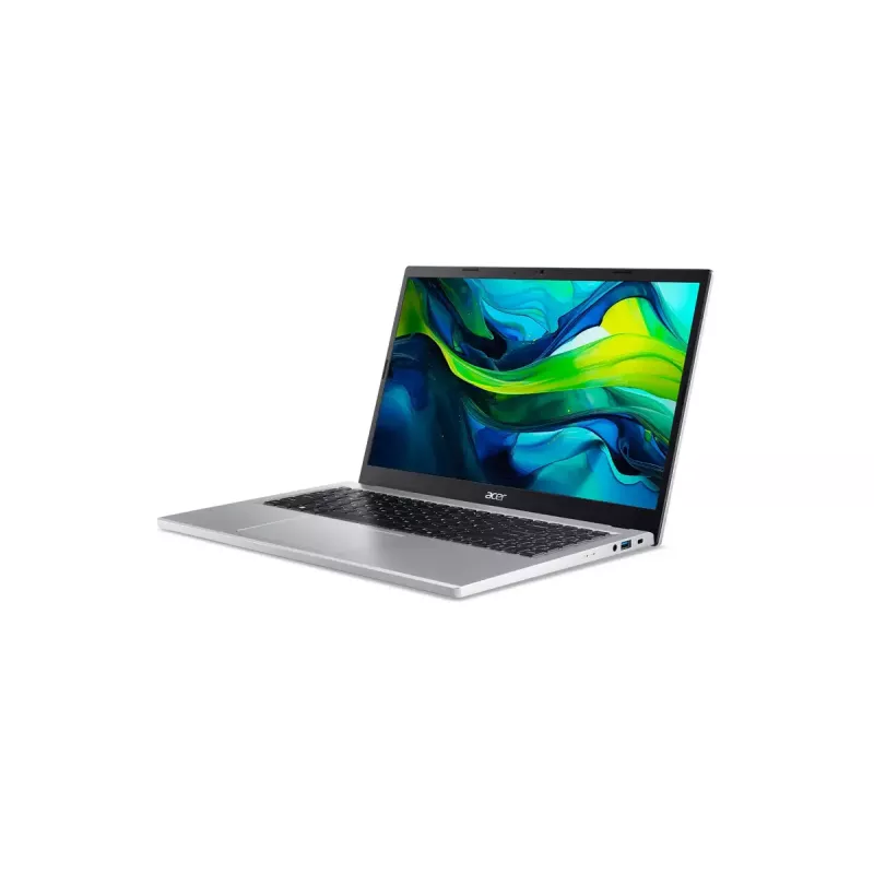 Nešiojamas kompiuteris Acer Aspire Go 15 AG15-32P-373M — Intel Core 3 N355, 15.6 colio FHD, 16 GB DDR5, 512 GB SSD, Windows 11 Home, sidabrinis