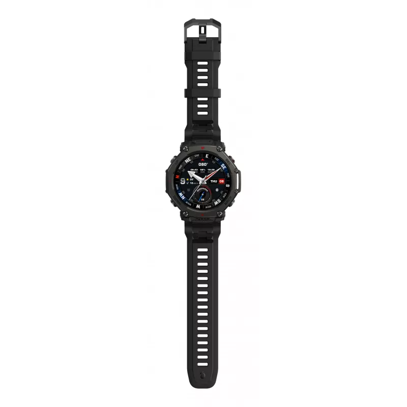 Amazfit T-Rex 3 Pro 3.81 cm (1.5 colio) AMOLED 48 mm Skaitmeninis 480 x 480 pikselių Lietimui jautrus ekranas Juodas Wi-Fi GPS (palydovas)
