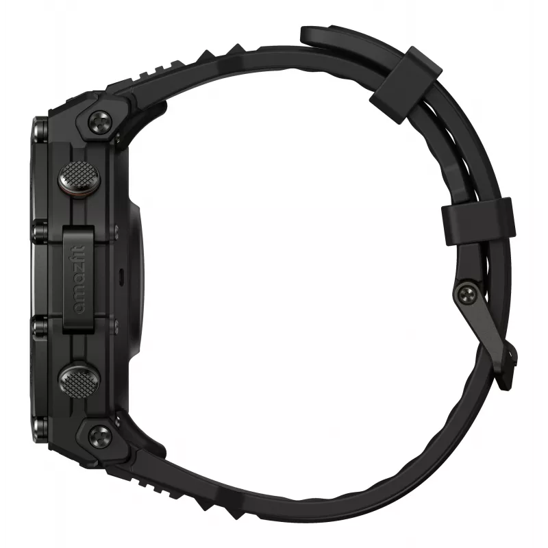 Amazfit T-Rex 3 Pro 3.81 cm (1.5 colio) AMOLED 48 mm Skaitmeninis 480 x 480 pikselių Lietimui jautrus ekranas Juodas Wi-Fi GPS (palydovas)