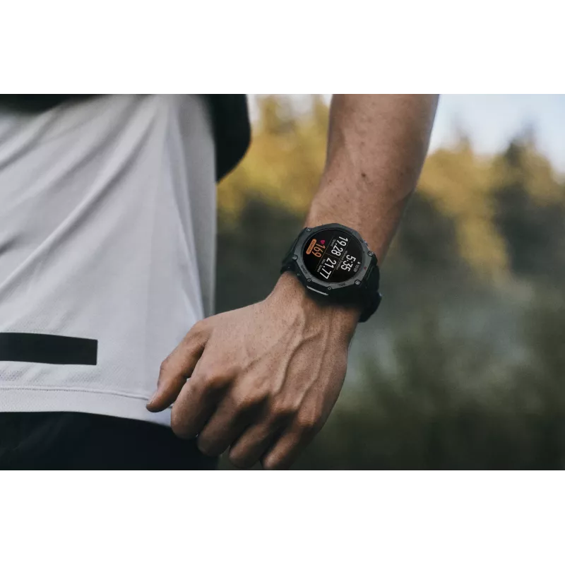 Amazfit T-Rex 3 Pro 3.81 cm (1.5 colio) AMOLED 48 mm Skaitmeninis 480 x 480 pikselių Lietimui jautrus ekranas Juodas Wi-Fi GPS (palydovas)