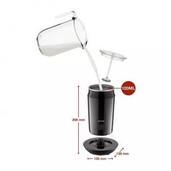 Automatinis pieno putotojas Philips CA6500/63 Juodas 0.12 L 500 W
