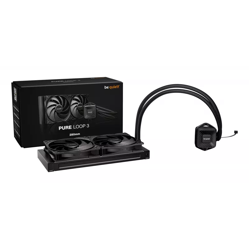 Vandens aušintuvas „All-in-One“ be quiet! PURE LOOP 3 — 140 mm ventiliatorius, juodas, palaiko LGA 1150/1151/1155/1200/1700 ir AM4/AM5