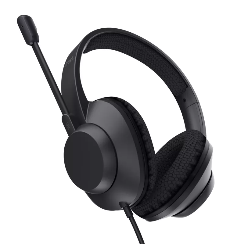 Trust Ayda Max ausinės su mikrofonu, laidinės, ant ausų, USB-C / USB-A, juodos