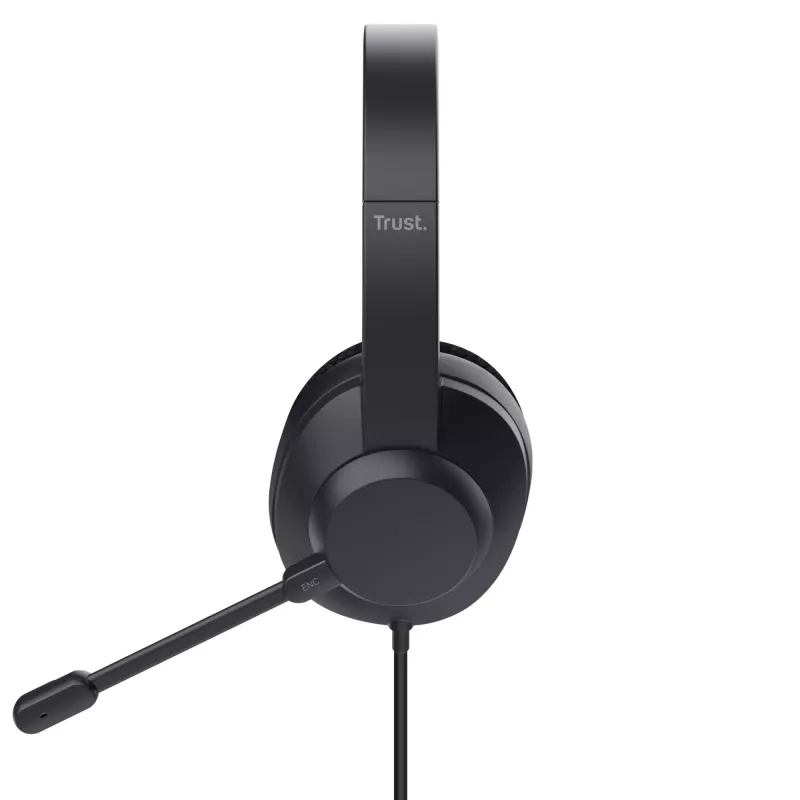 Trust Ayda Max ausinės su mikrofonu, laidinės, ant ausų, USB-C / USB-A, juodos