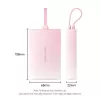 Power Bank Vention 10000mAh (USB-C, Lightning, USB-A) 22,5W LED ekranas Rožinė