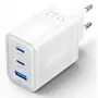 Vention FERW0-EU 65W spartusis AC kroviklis nešiojamam kompiuteriui, išmaniajam telefonui, planšetei, išmaniajam laikrodžiui, ausinėms, 2× USB-C, baltas