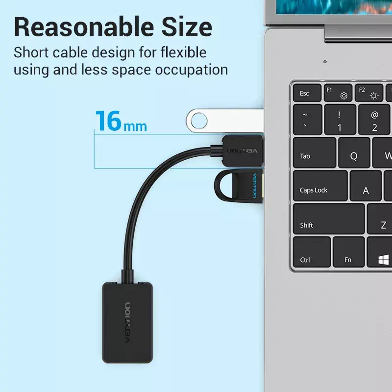 Vention 2 prievadų USB išorinė garso plokštė 0,15 m Juoda 2.1 kanalai 16 bit