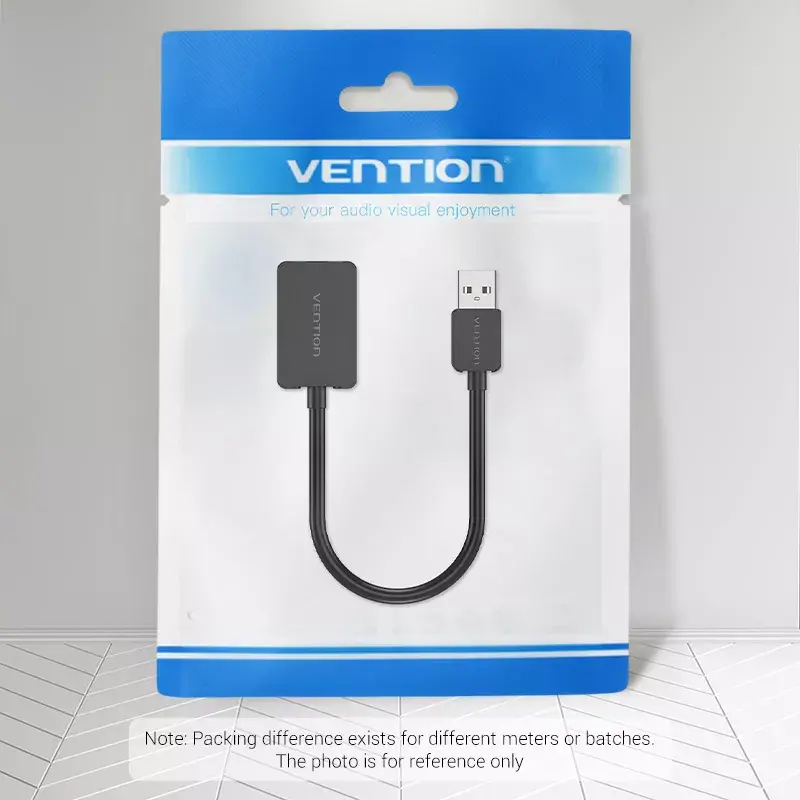 Vention 2 prievadų USB išorinė garso plokštė 0,15 m Juoda 2.1 kanalai 16 bit