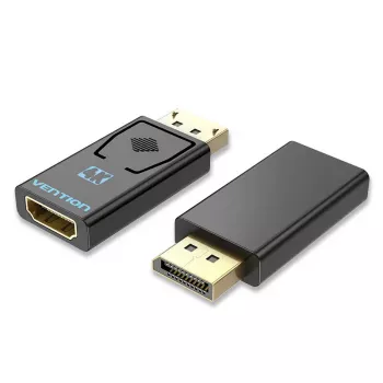 Vention DisplayPort (vyriškas) į HDMI (moteriška) adapteris, juodas, paauksuoti kontaktai