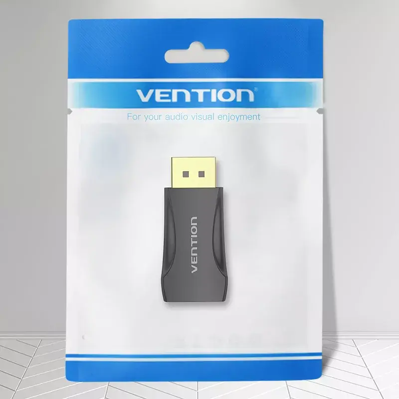 Vientis HDMI adapteris DisplayPort į HDMI Vention HBOB0, DisplayPort (vyriškas) į HDMI (moteriškas), juodas, auksuoti kontaktai