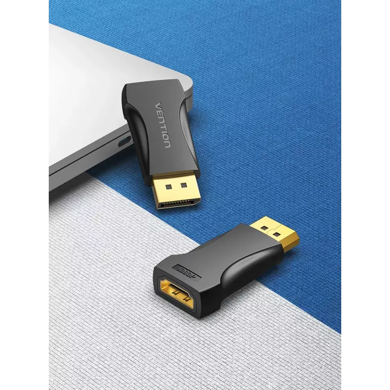 Vientis HDMI adapteris DisplayPort į HDMI Vention HBOB0, DisplayPort (vyriškas) į HDMI (moteriškas), juodas, auksuoti kontaktai