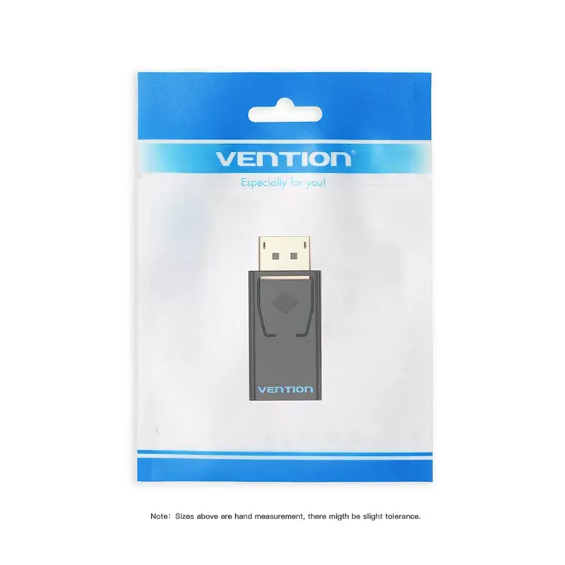 Vention HBKB0 adapteris DisplayPort į HDMI – DP (vyras) į HDMI (moteris), juodas, auksuoti kontaktai