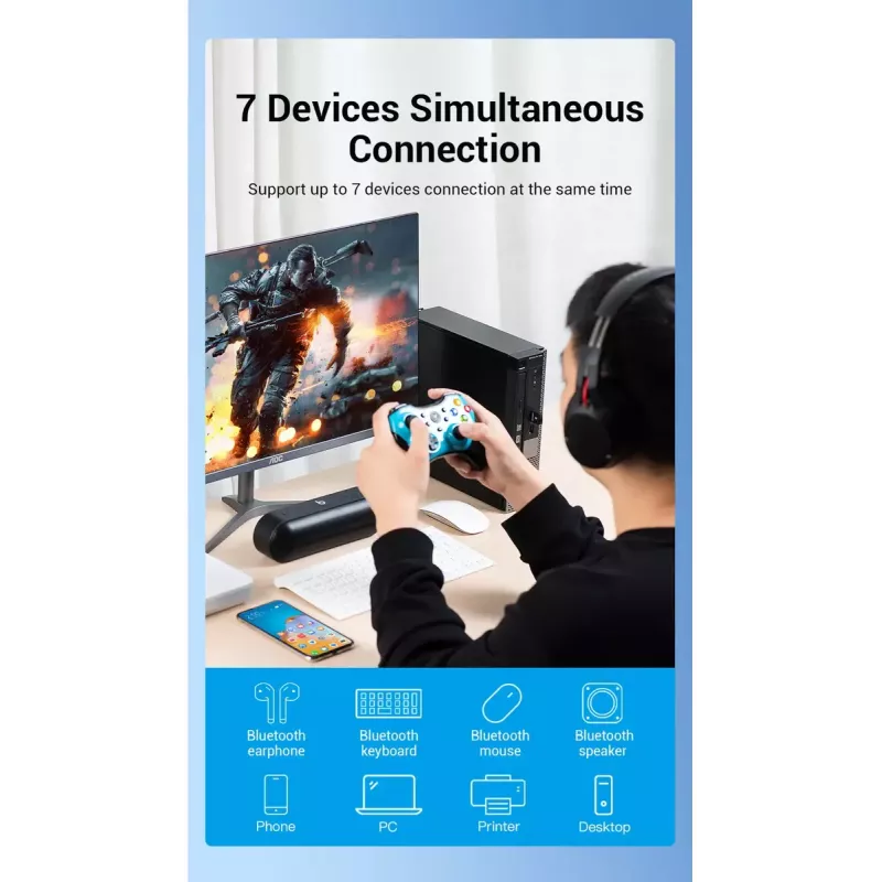 USB Bluetooth 5.0 adapteris Vention CDSW0