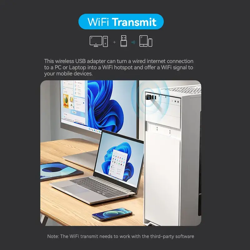 Vention KDSB0 Wi-Fi adapteris su USB, dviejų dažnių 2,4G/5G