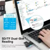 Vention 2-in-1 USB 3.2 Gen 1 (USB 3.0) kortelių skaitytuvas — SD ir MicroSD, juodas, kompaktiškas
