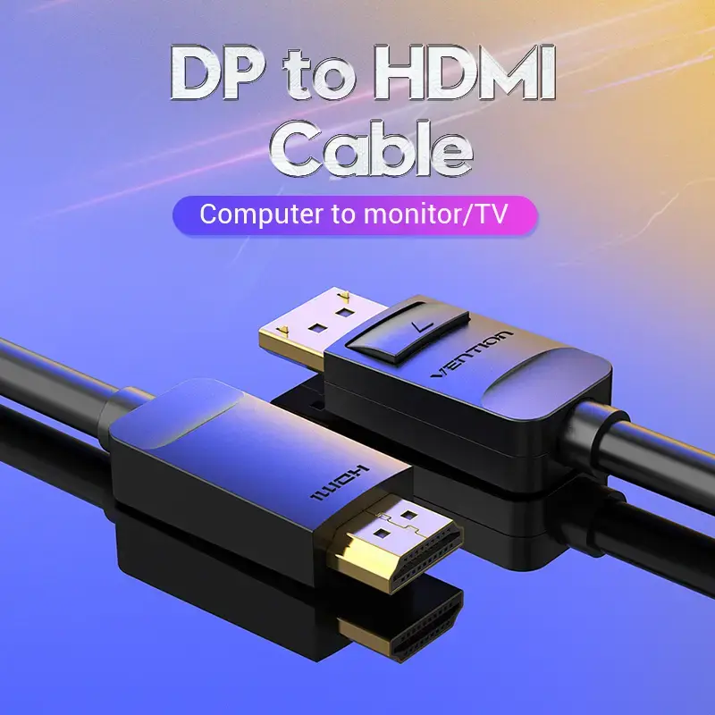 Vention DP į HDMI laidas 1,5 m juodas DisplayPort HDMI 1,5m