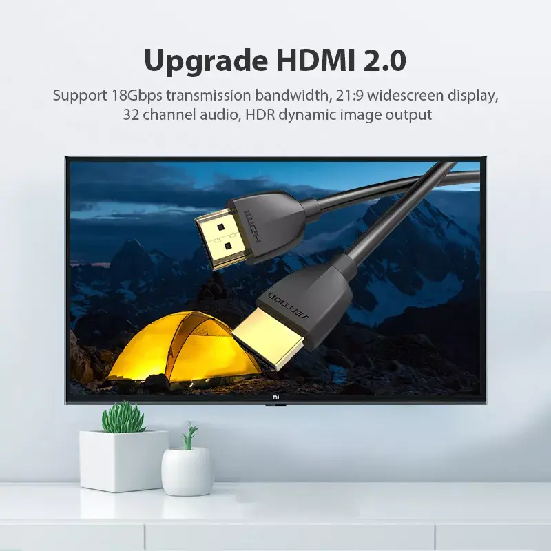 Vention nešiojamas HDMI laidas 0,5 m juodas HDMI 2.0 18 Gbit/s