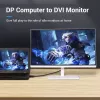 Vieno galo DisplayPort į DVI laidas Vention HAFBH — DisplayPort → DVI, 1 m, juodas, 5,2 mm