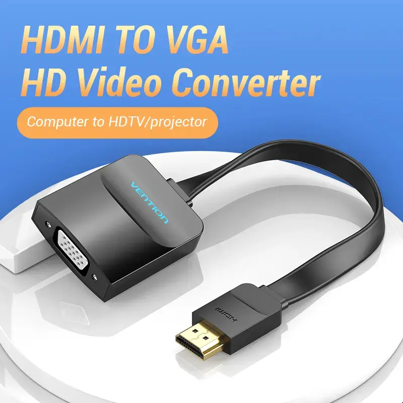 Vention Flat HDMI į VGA keitiklis 0,15 m juodas VGA D-Sub HDMI Type A