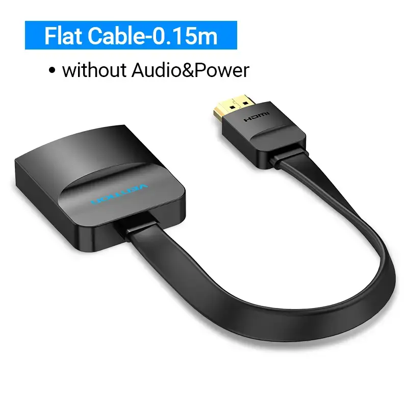 Vention Flat HDMI į VGA keitiklis 0,15 m juodas VGA D-Sub HDMI Type A