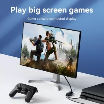 Vienos krypties HDMI į VGA keitiklis Vention 0,15 m juodas