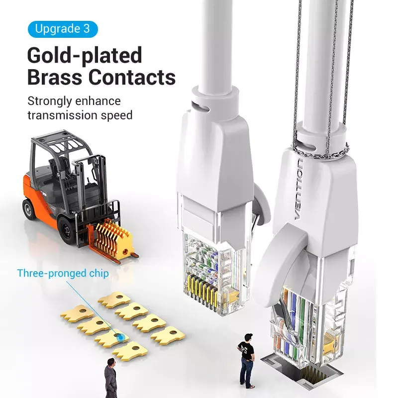 Vienas tinklo kabelis Vention Cat.6 UTP Patch Cable 3M pilkas