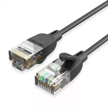 Tinklinis pataisos kabelis Vention Cat.6A U/UTP 5 m, RJ-45 į RJ-45, juodas