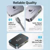 Vention 2 prievadų dvikryptis 8K HDMI jungiklis AKPH0, HDMI 2.1, 7680×4320@60Hz, USB-C maitinimas, aliuminis, pilkas