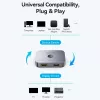 Vention 2 prievadų dvikryptis 8K HDMI jungiklis AKPH0, HDMI 2.1, 7680×4320@60Hz, USB-C maitinimas, aliuminis, pilkas