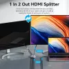 Vention 2 prievadų dvikryptis 8K HDMI jungiklis AKPH0, HDMI 2.1, 7680×4320@60Hz, USB-C maitinimas, aliuminis, pilkas