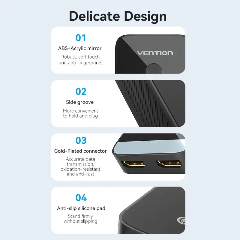 HDMI 2 prievadų bi-kryptis 4K perjungiklis Vention AKOB0