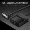VGA į HDMI keitiklis Vention 0,15 m juodas VGA HDMI Micro USB garsas