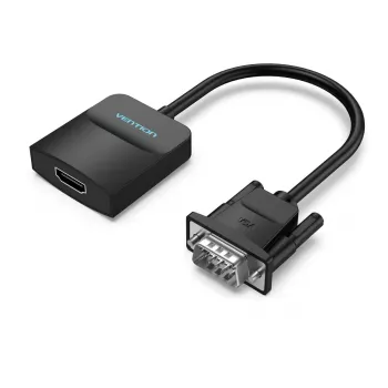 VGA į HDMI keitiklis Vention 0,15 m juodas VGA HDMI Micro USB garsas