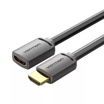 HDMI ilginimo laidas Vention HDMI-A kištukas į HDMI-A lizdą 2 m, HDMI 2.0 18 Gbit/s, 4K, auksuoti kontaktai, juodas