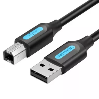USB 2.0 A tipo (vyriškas) į B tipo (vyriškas) laidas Vention COQBJ, 0,5 m, juodas, PVC apvalkalas, 2 A, 0,48 Gbit/s