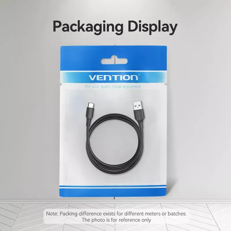 Vention USB 2.0 A (vyriškas) į C (vyriškas) 3A laidas 0,25 m juodas