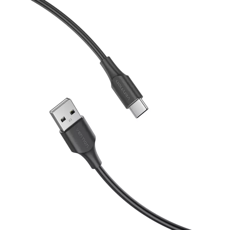 Vention USB 2.0 A (vyriškas) į C (vyriškas) 3A laidas 0,25 m juodas